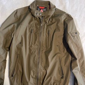 NEW Spire By Galaxy Men's Bomber Aviator Satin Jacket Draft Olive Green Medium